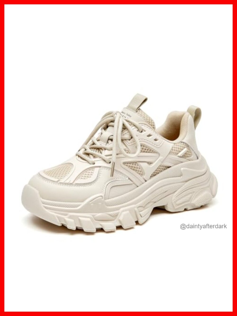 Women's Chunky Platform Sneakers Lace-Up Mesh Casual Fashion Shoes
